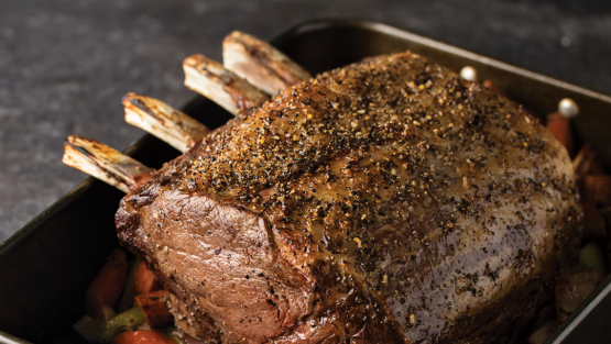 Roast Prime Rib au Poivre with Mixed Peppercorns